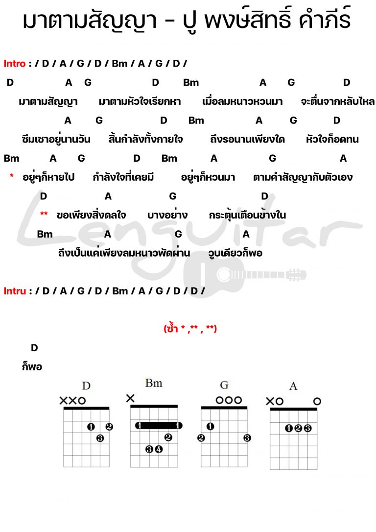 คอร์ดเพลง-มาตามสัญญา