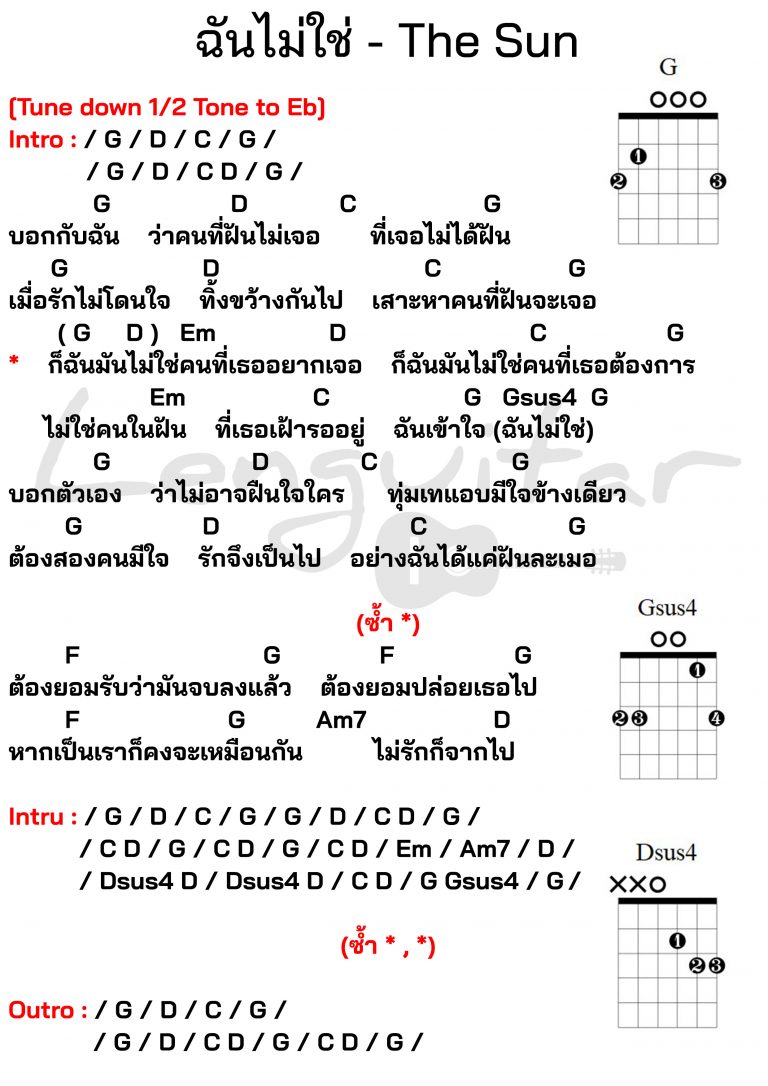 คอร์ดเพลง-ฉันไม่ใช่