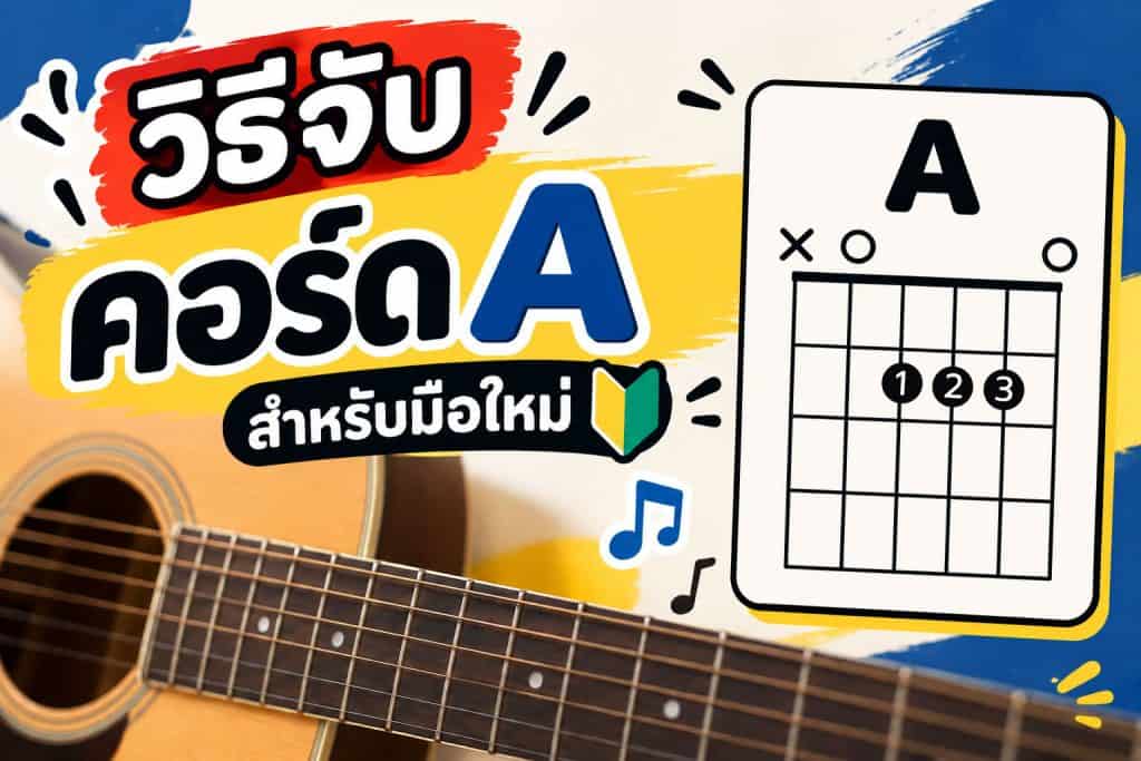 วิธีจับคอร์ด A สำหรับมือใหม่ พร้อม Chord Diagram