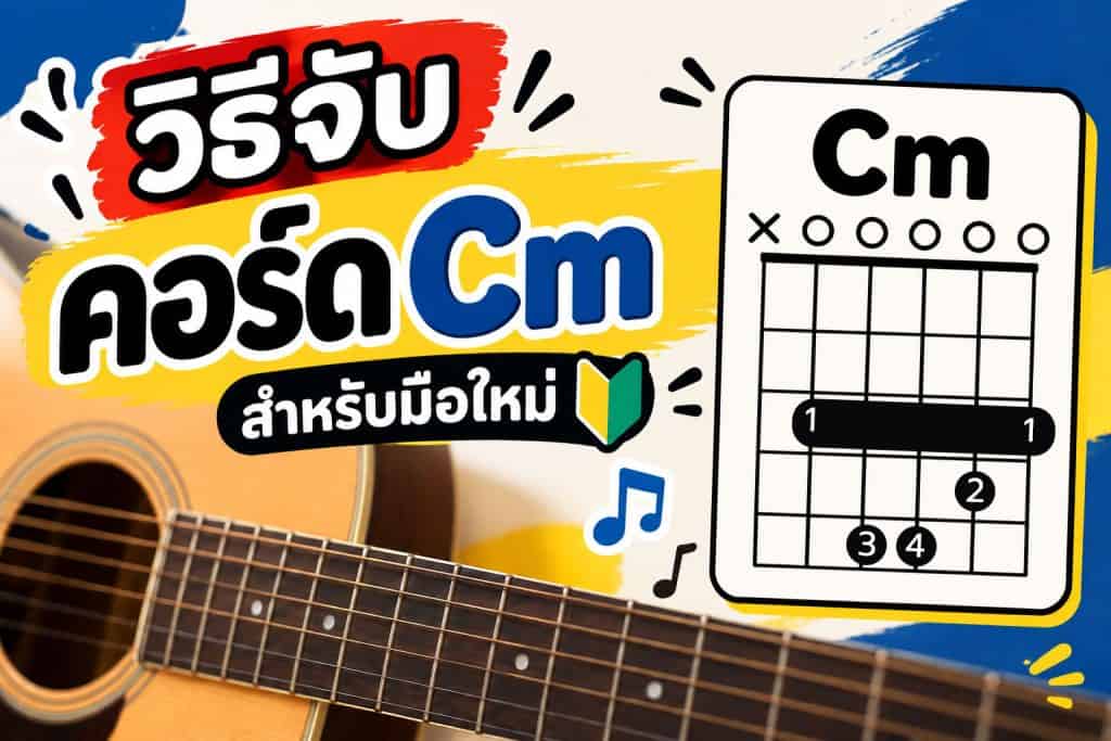 วิธีจับคอร์ด Cm สำหรับมือใหม่ พร้อม Chord Diagram เปล่า